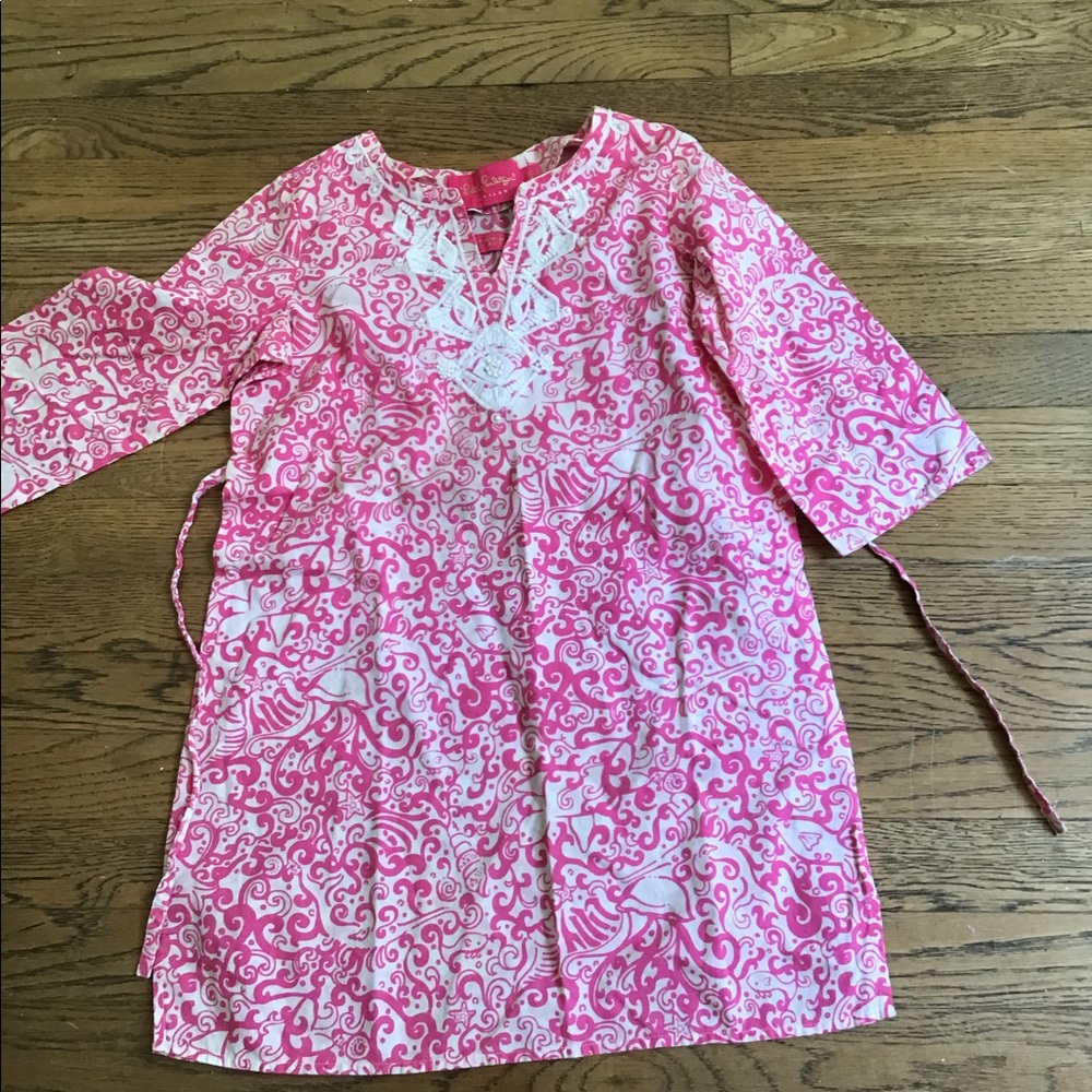 Girls pink bathing suit cover